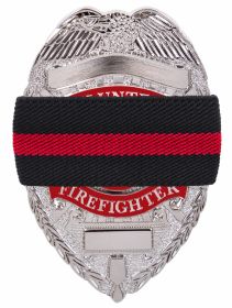 Thin Red Line Mourning Band - Firefighter Badge Memorial Band