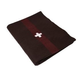 Swiss Wool Blanket With Cross – 62 x 80 Inc Emergency Blanket