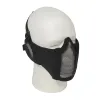 Steel Half Face Mask w/Ear Guard – Black Protection For Airsoft