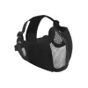 Steel Half Face Mask w/Ear Guard – Black Protection For Airsoft