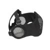 Steel Half Face Mask w/Ear Guard – Black Protection For Airsoft