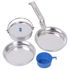 5pc Aluminum Mess Kit - Compact Survival or Outdoor Cookware