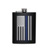 Thin Blue Line Flag Stainless Steel 8oz Pocket Flask - Law Pride