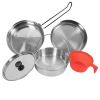 5pc Stainless Steel Mess Kit - Durable Survival/Emergency Ware