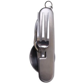 Folding Chow Set – Stainless Steel Survival Utensil Tool w/pouch