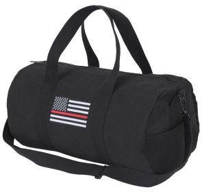 Thin Red Line Canvas Shoulder Duffle Bag – 19 in Survival Gear