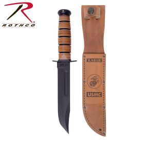 Ka-Bar USMC Fighting Knife – 1095 Fixed Blade/Leather Sheath