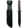 Military Fighting Utility Knife: Leather Handle Fixed Blade/Sheath