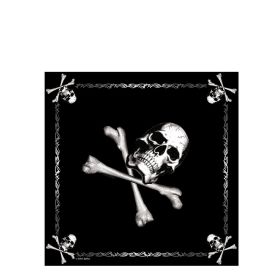 Skull Jolly Roger Bandana – Survival Head & Face Cover - Black
