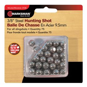 Marksman 3/8" Steel Shot - Precision Slingshot Ammo (75 Shots)