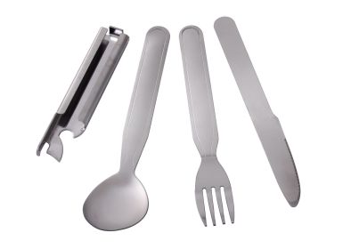 Deluxe Chow Set: 4-in-1 Survival Utensil Set for Outdoor/Off-grid