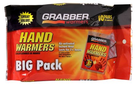 10pk Grabber Hand Warmers – Disposable Heat Packs 7+ Hour