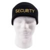 Security Watch Cap – Black Acrylic Beanie w/Embroidered Gold
