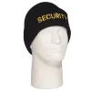 Security Watch Cap – Black Acrylic Beanie w/Embroidered Gold