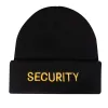 Security Watch Cap – Black Acrylic Beanie w/Embroidered Gold