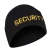 Security Watch Cap – Black Acrylic Beanie w/Embroidered Gold