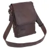 Brown Leather Military Tech Bag - Padded Tablet Carry/Field Use