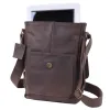 Brown Leather Military Tech Bag - Padded Tablet Carry/Field Use