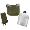 Aluminum Canteen w/Belt Carry Kit -1 Qt Survival Hydration Set