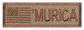 “Murica” Flag Patch – Hook Back Morale/Pride Patch 4" x 1 1/8"