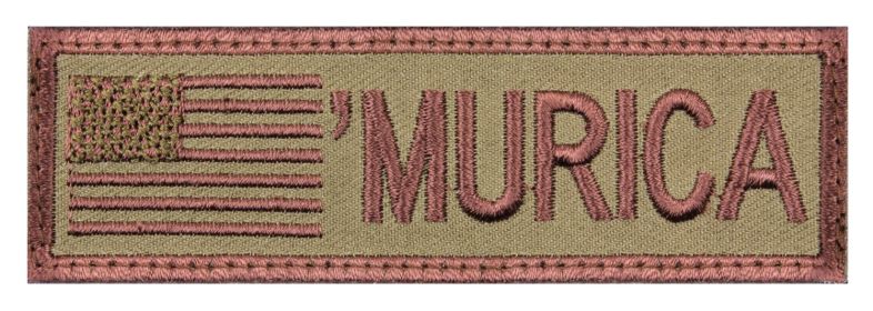“Murica” Flag Patch – Hook Back Morale/Pride Patch 4" x 1 1/8"