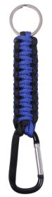 Thin Blue Line Paracord Keychain – Carabiner Survival Tool