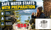 Stainless Steel Cup 16oz/Boil Water/Drink Safely in Emergencies
