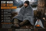 USB Heat Blanket Poncho: 8-Zone w/Zipper for Survival Warmth