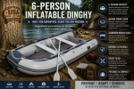 6-Per Inflatable Dinghy – Marine Wood Floor & Aluminum Bench