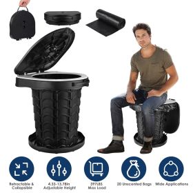 Retractable Portable Toilet: Collapsible Potty w/Adjustable Height