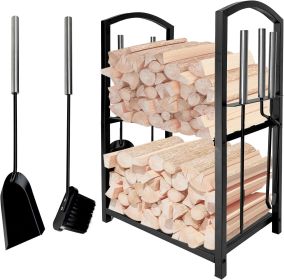 4pc Fireplace Tool Set – Indoor/Outdoor Wood Storage/Heating