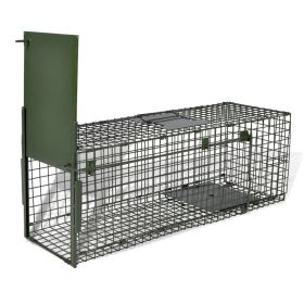 Steel Single Door Live Animal Trap Cage with Folding Handle