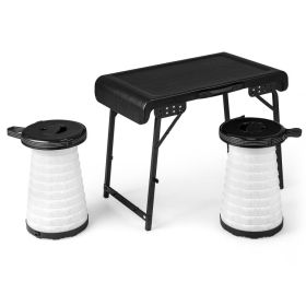 3pc Folding Camping Table/LED Stools – Survival/Outdoor Gear