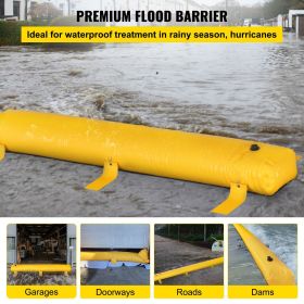 Flood Bag, 24 ft Length x 12 in Height, Reusable PVC Water Diversion Tubes, Lightweight with Excellent Waterproof Effect Used for Doorways, Garages
