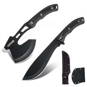 Hunting Knife/Hatchet Combo Set: Stainless Steel Survival Tools