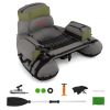 350lb Inflatable Fishing Float Tube with Rod Holder & Fish Ruler