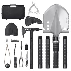 28in1 Survival Shovel & Axe - Folding Multitool/Emergency Gear