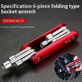 Mini Survival Wrench - Multi-Tool w/Interchangeable Hex Sockets