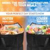 Black Insulated Food Delivery Bag 20 x 13 x 10 Inches, Insulated Grocery Bags with Zippered Top, Pack of 2 Heavy Duty Catering Bag for Food Deliveries