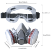 7in1 Half Face Gas Mask Facepiece Chemical Spray Painting Safety 6200 Spray Respirator + Filter