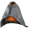 USB Heat Blanket Poncho: 8-Zone w/Zipper for Survival Warmth