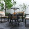 Outsunny 2in1 Fire Pit Grill – Emergency Cooking & Heat Source