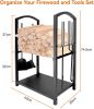 4pc Fireplace Tool Set – Indoor/Outdoor Wood Storage/Heating