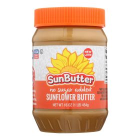 SunButter No Sugar Sunflower Butter – 16oz - 6pk Survival Food