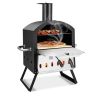 2-Layer Portable Pizza Oven with Folding Legs - Wood/Charcoal