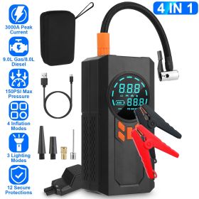 Jump Starter/Compressor – 12V Power Bank & 150PSI Inflator