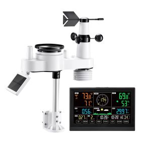 7-in-1 Wi-Fi Weather Station with APP, 7.5-Inch VA Display, Wireless Solar Powered Outdoor Sensor, Rain Gauge, Indoor Outdoor for Weather Forecast