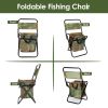 Foldable Fishing Chair with Insulated Cooler Bag & Backrest