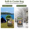 Foldable Fishing Chair with Insulated Cooler Bag & Backrest