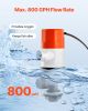 12V 800 GPH Livewell Pump/Dual Inlet Boat Aerator for Fish/Bait